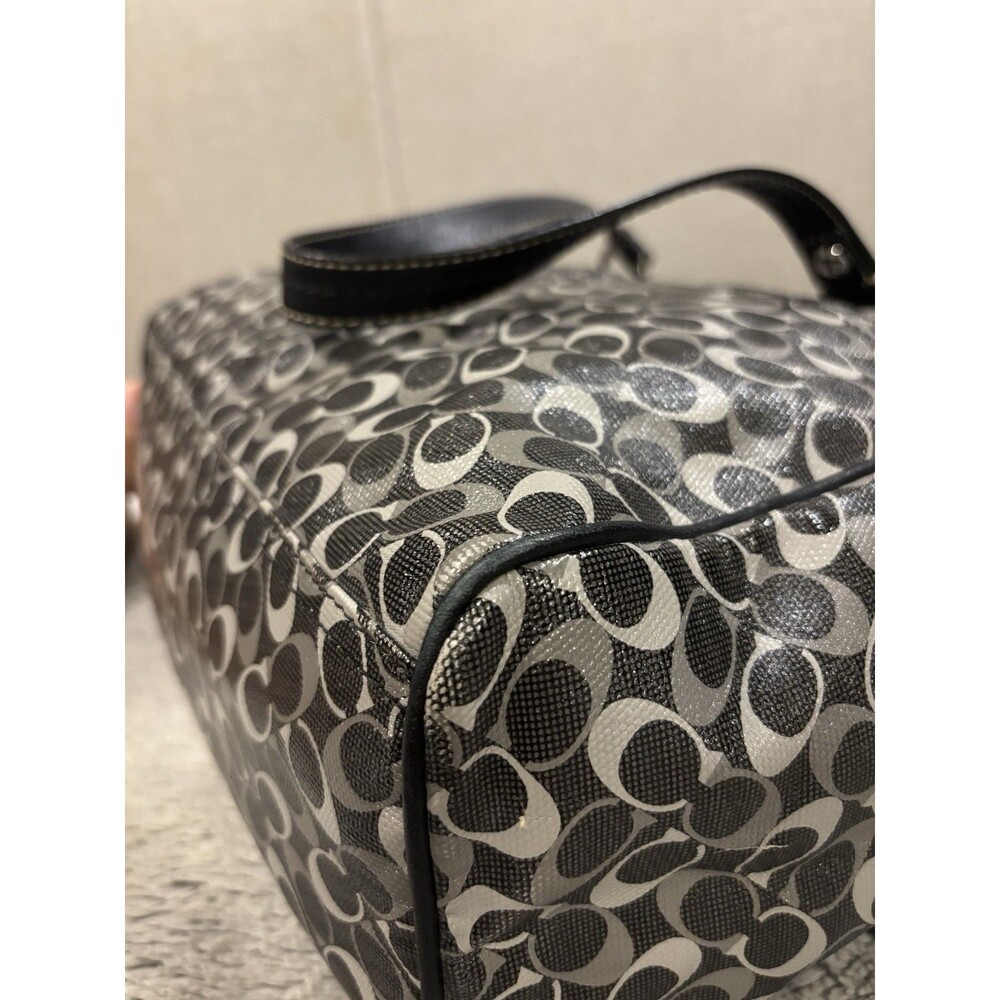 Coach Chelsea Gray & Black Opt Art XL Weekender/Diaper Bag Carryall Tote - Picture 12 of 16